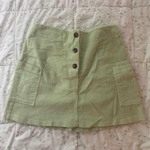 Aerie NWT Green Corduroy Mini Skirt